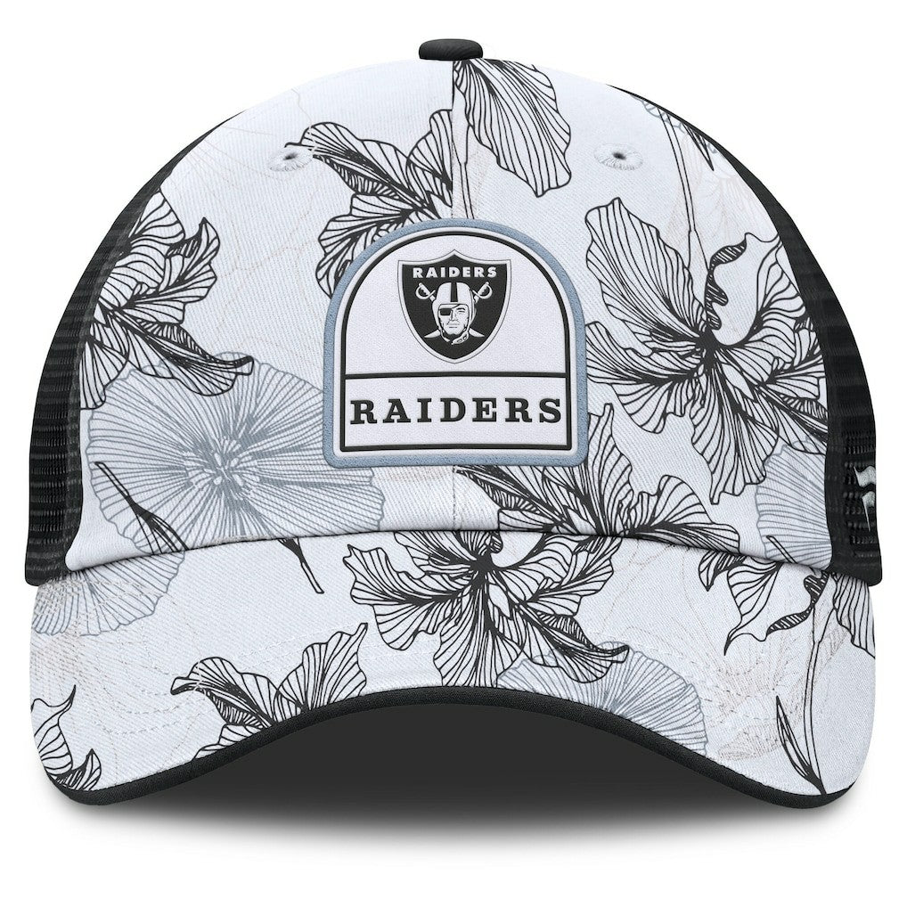 Las Vegas Raiders Tropical Adjustable Trucker Hat - White/Black - Fanatics