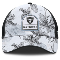 Las Vegas Raiders Tropical Adjustable Trucker Hat - White/Black - Fanatics