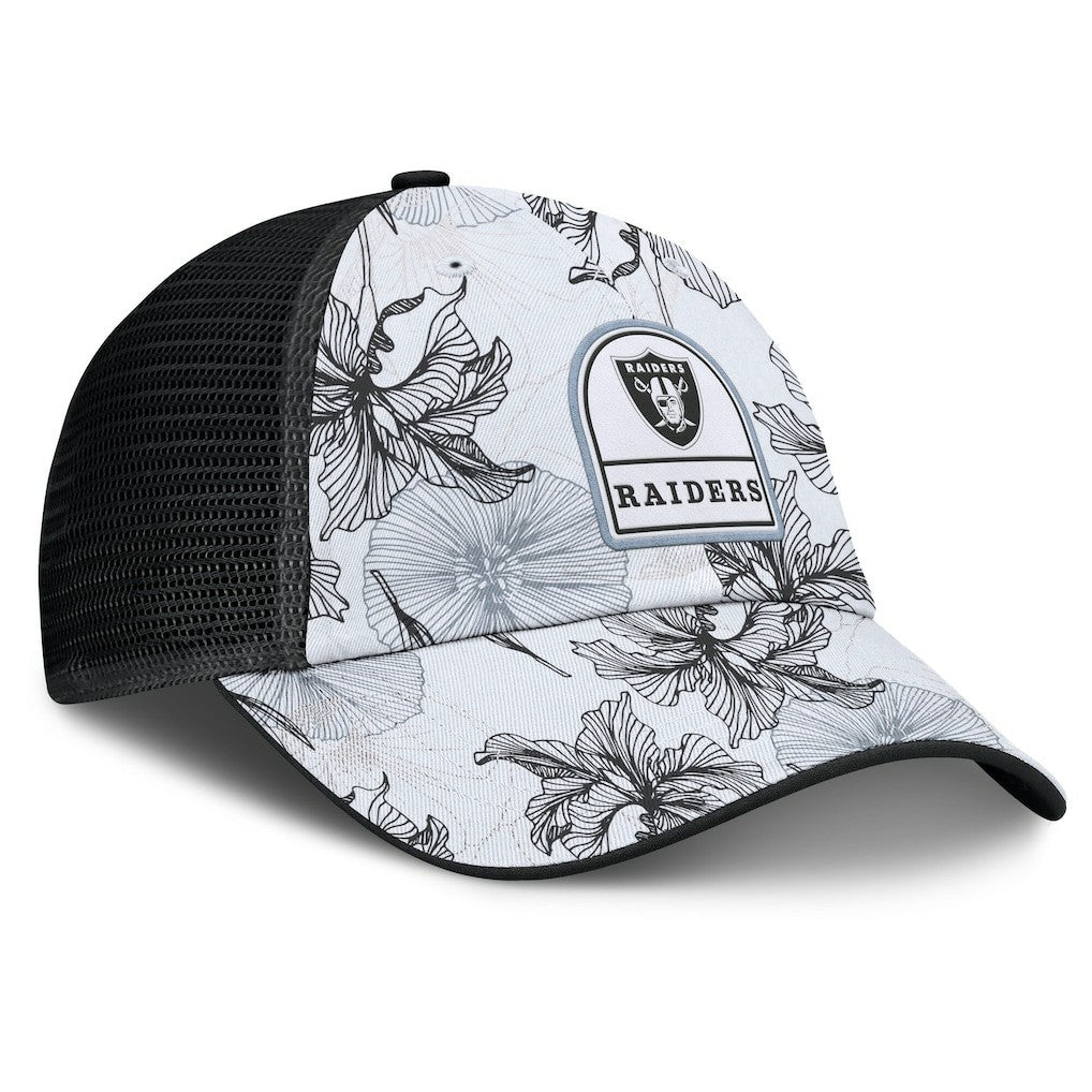 Las Vegas Raiders Tropical Adjustable Trucker Hat - White/Black - Fanatics