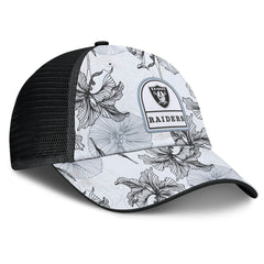 Las Vegas Raiders Tropical Adjustable Trucker Hat - White/Black - Fanatics