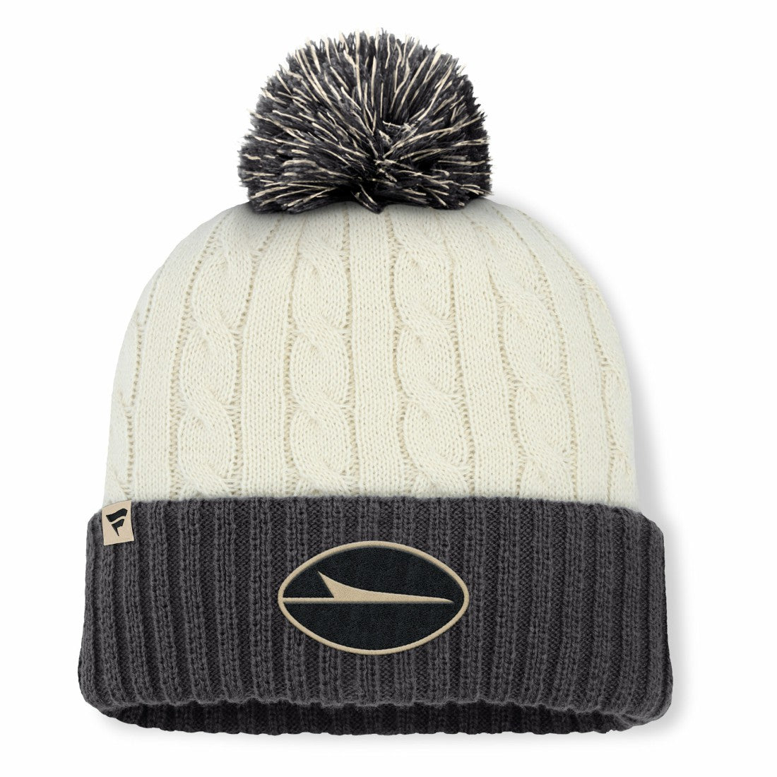 New York Jets Women's Coaxial Cuffed Knit Hat with Pom - Cream - Fanatics