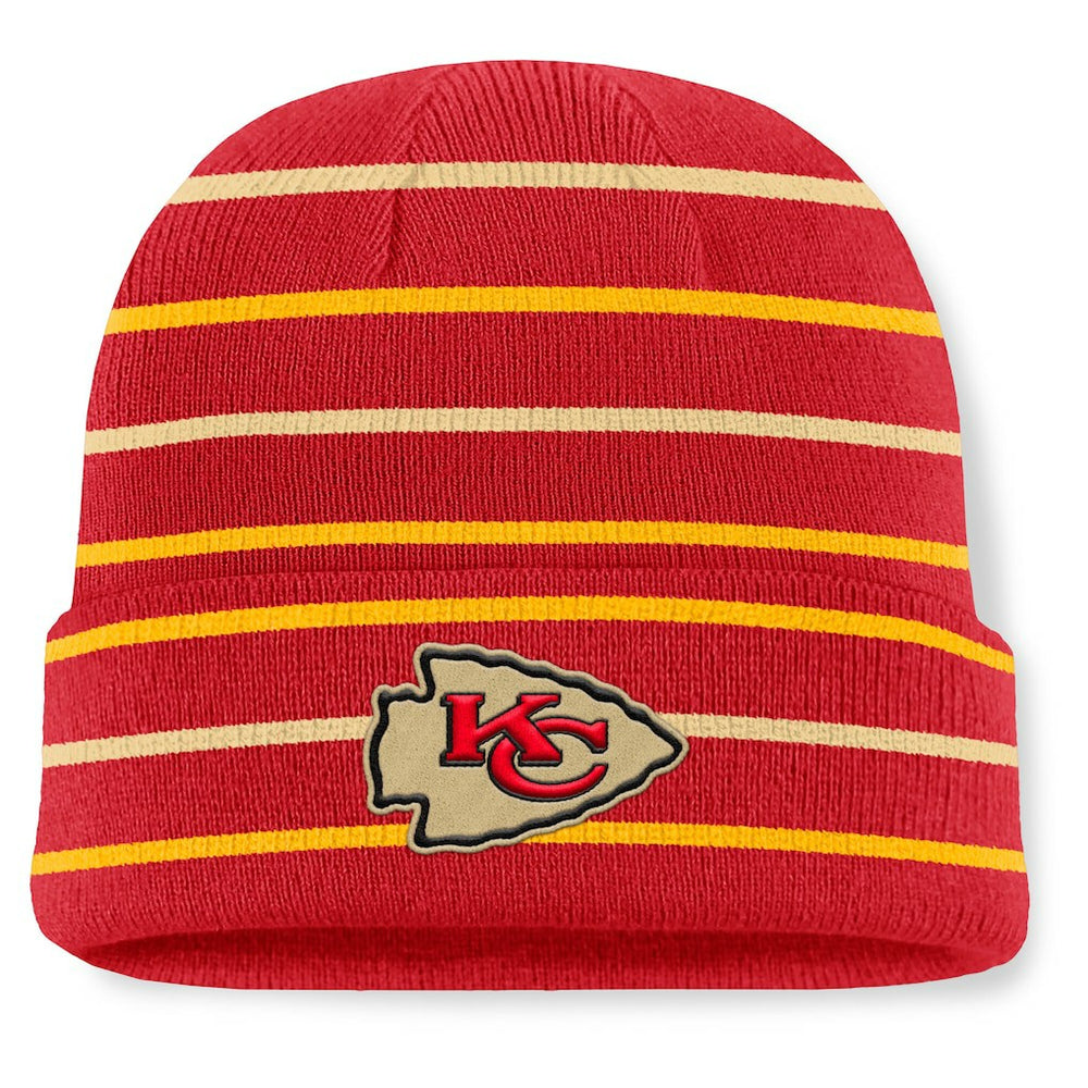 Kansas City Chiefs Throwback Yard Lines Cuffed Knit Hat - Red - Fanatics