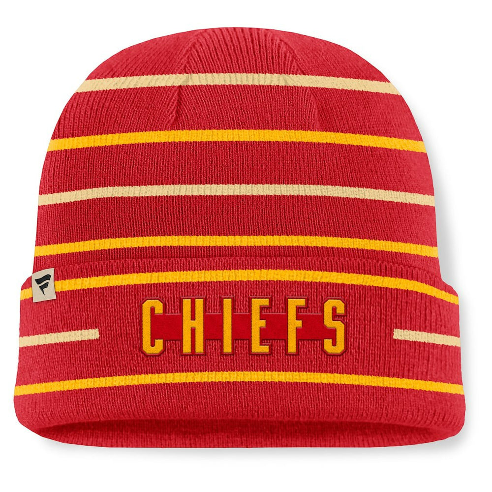 Kansas City Chiefs Throwback Yard Lines Cuffed Knit Hat - Red - Fanatics