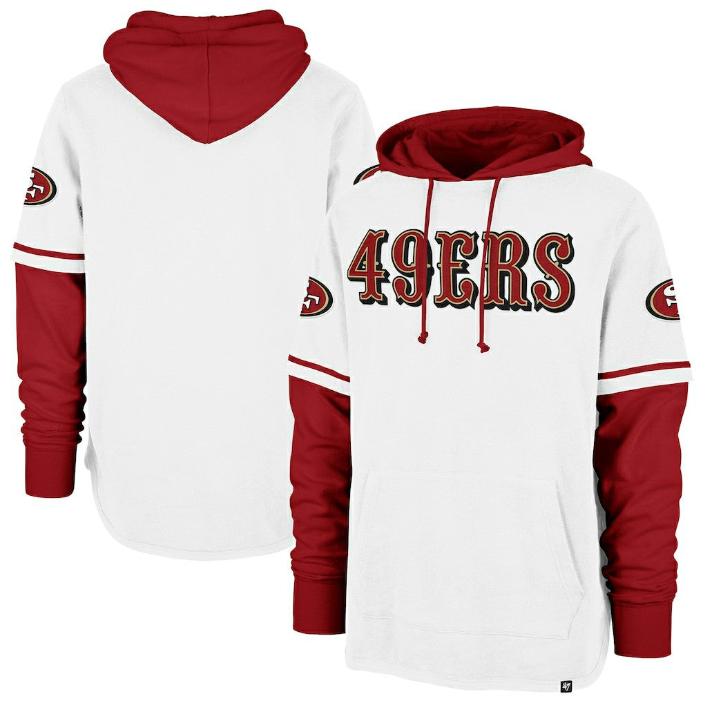 San Francisco 49ers '47 Trifecta Shortstop Pullover Hoodie - White - 47 brand