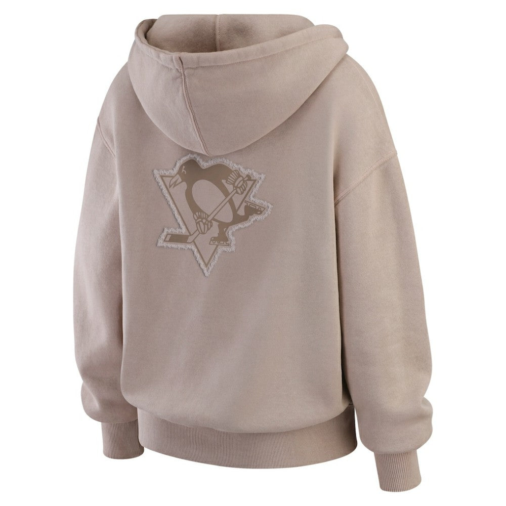 Pittsburgh Penguins WEAR by Erin Andrews Women's Washed Pullover Crewdie - Tan | NHL sale