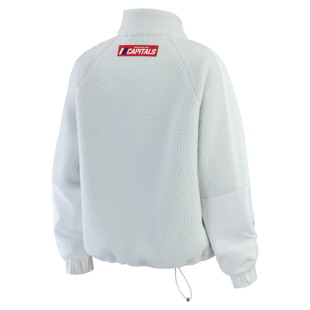 Washington Capitals WEAR by Erin Andrews Women's Polar Fleece Quarter-Zip Jacket - Gray | NHL on sale