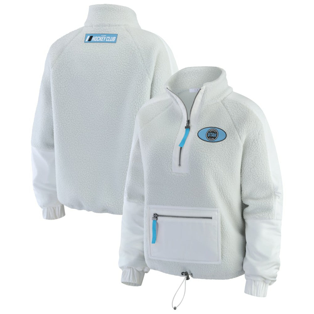 Utah Mammoth WEAR by Erin Andrews Women's Polar Fleece Quarter-Zip Jacket - Gray | NHL on sale