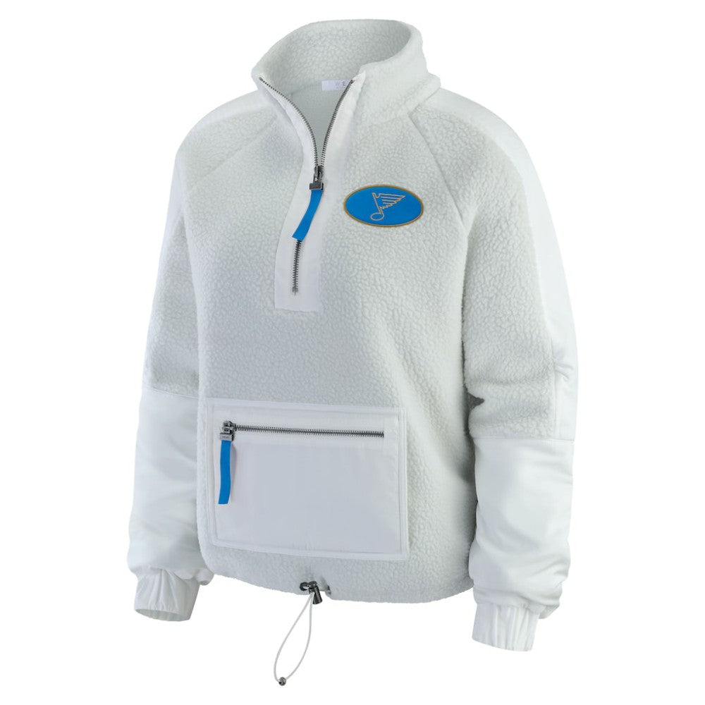 St. Louis Blues WEAR by Erin Andrews Women's Polar Fleece Quarter-Zip Jacket - Gray | NHL sale