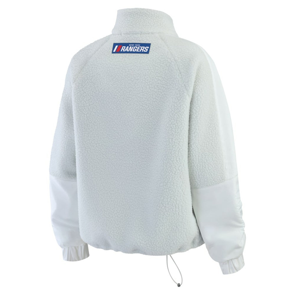 New York Rangers WEAR by Erin Andrews Women's Polar Fleece Quarter-Zip Jacket - Gray | NHL discount