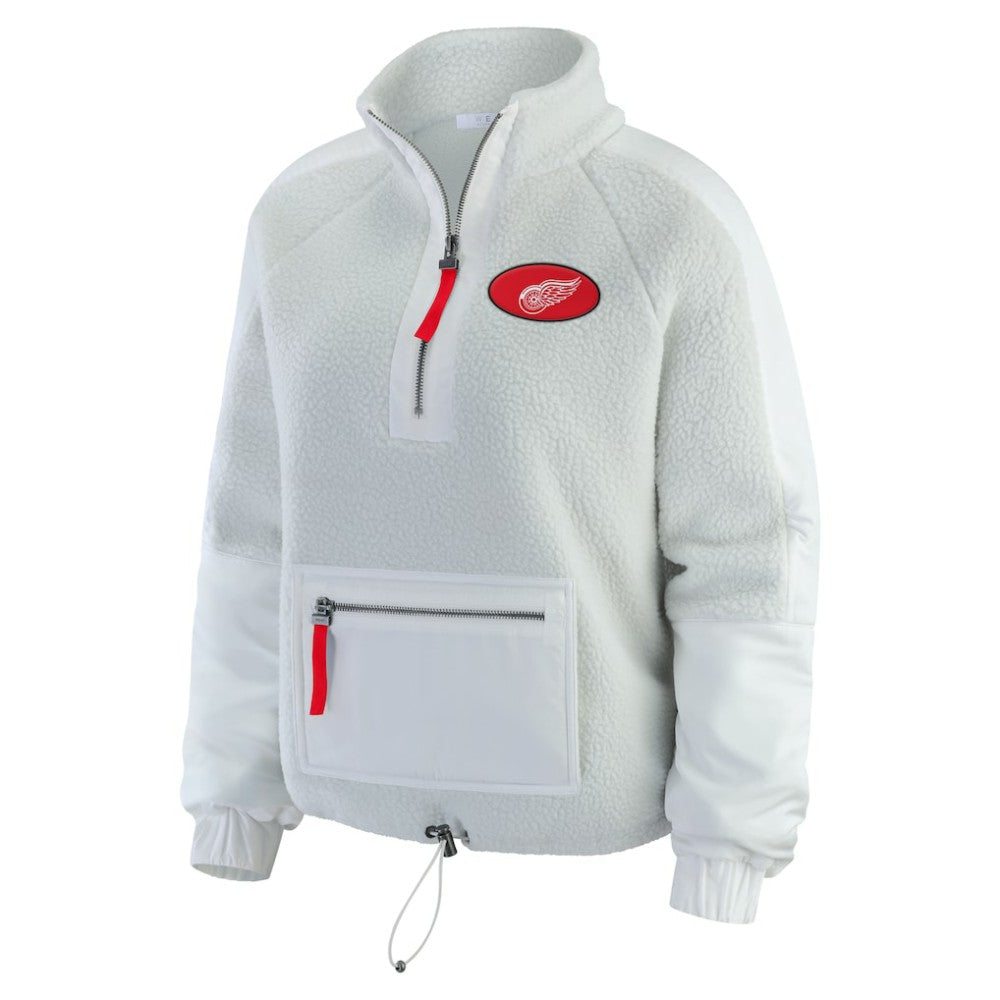 Detroit Red Wings WEAR by Erin Andrews Women's Polar Fleece Quarter-Zip Jacket - Gray | NHL near me