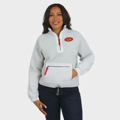 Chicago Blackhawks WEAR by Erin Andrews Women's Polar Fleece Quarter-Zip Jacket - Gray | NHL sale