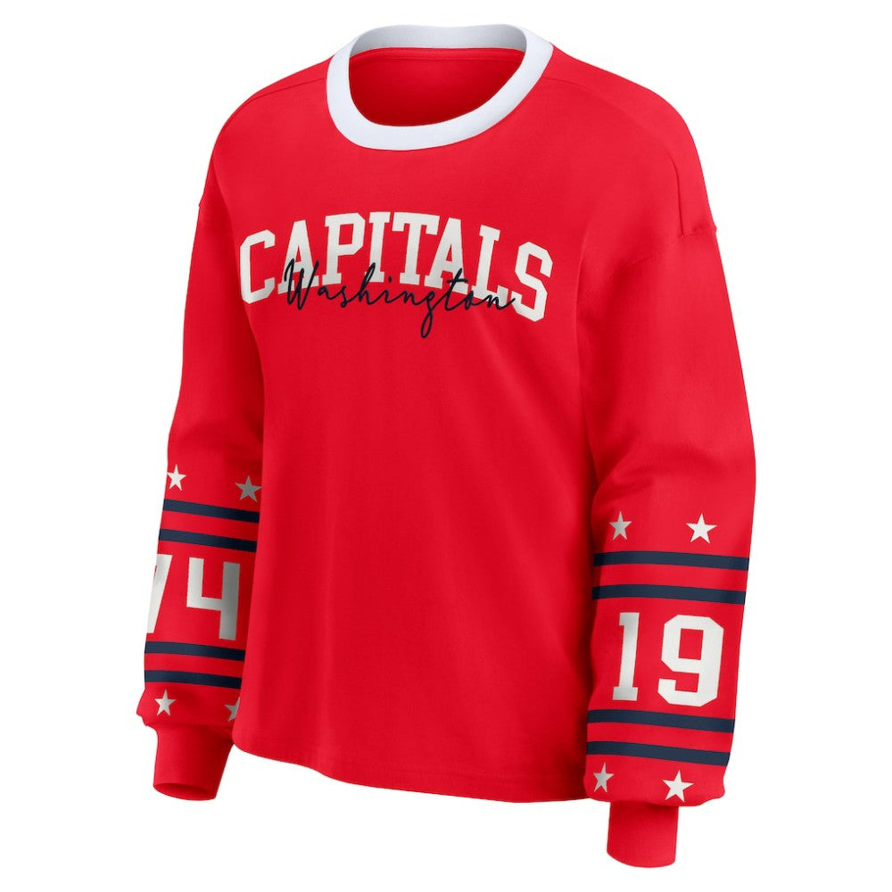 Washington Capitals WEAR by Erin Andrews Women's Long-Sleeve Sport T-Shirt - Red | NHL sale