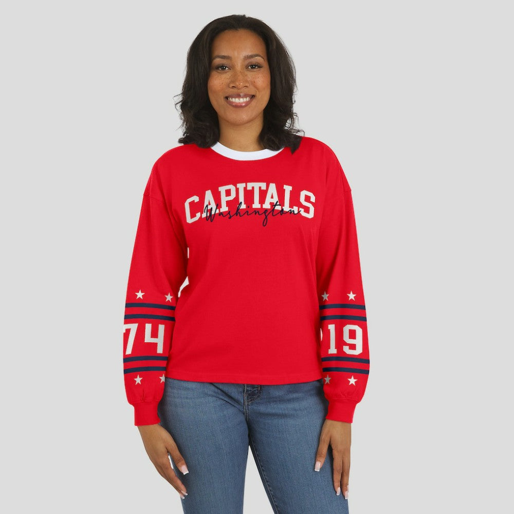 Washington Capitals WEAR by Erin Andrews Women's Long-Sleeve Sport T-Shirt - Red | NHL sale