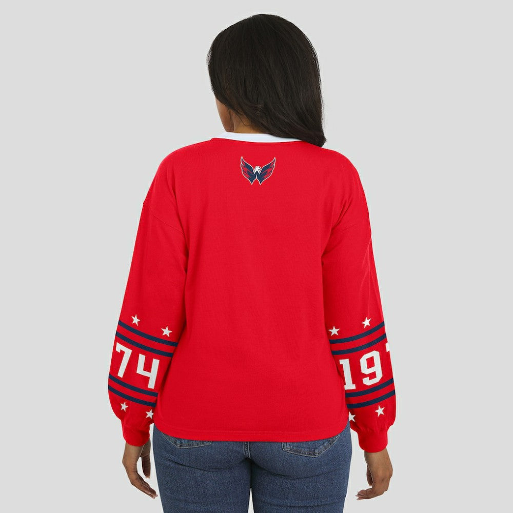 Washington Capitals WEAR by Erin Andrews Women's Long-Sleeve Sport T-Shirt - Red | NHL sale