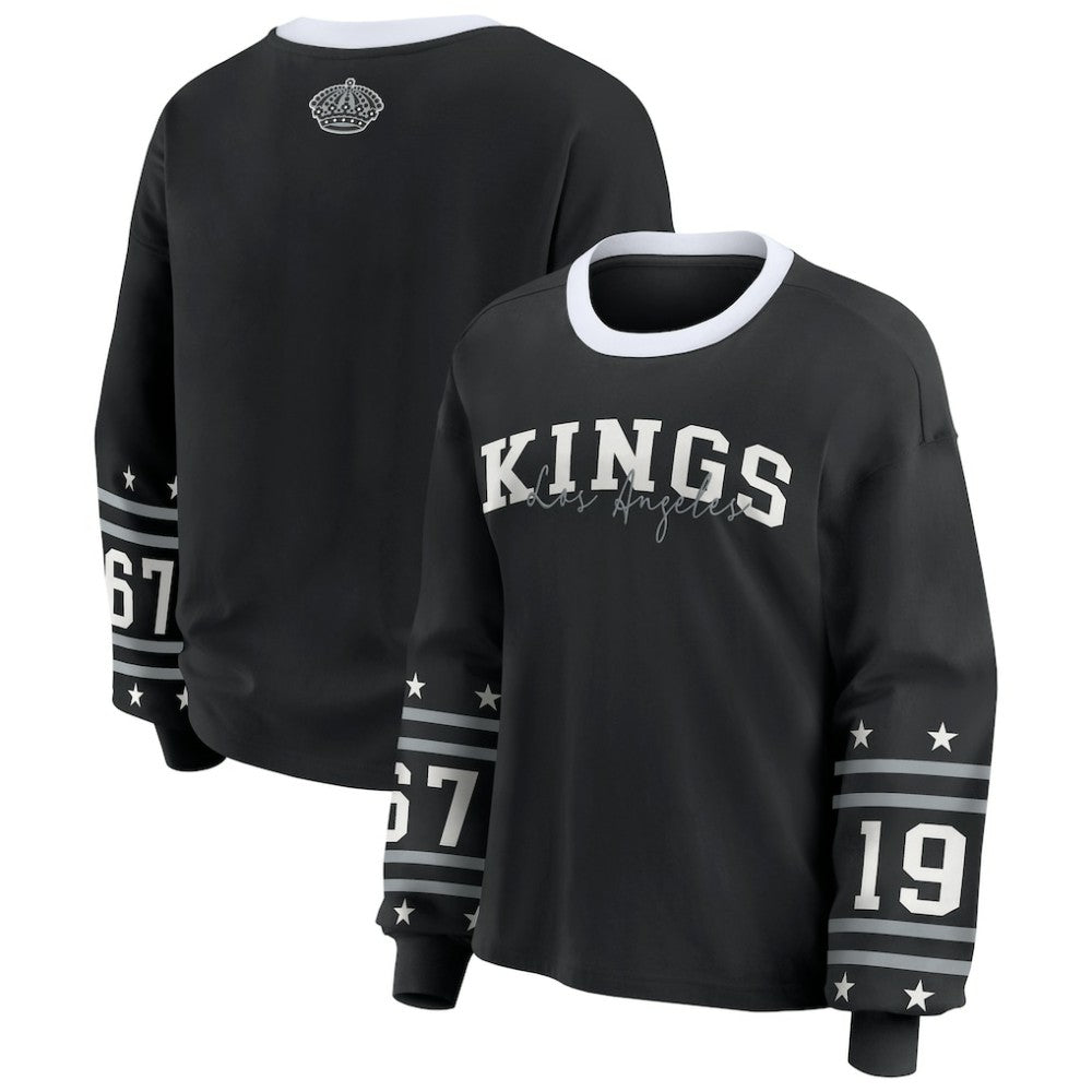 Los Angeles Kings WEAR by Erin Andrews Women's Long-Sleeve Sport T-Shirt - Black | NHL discount