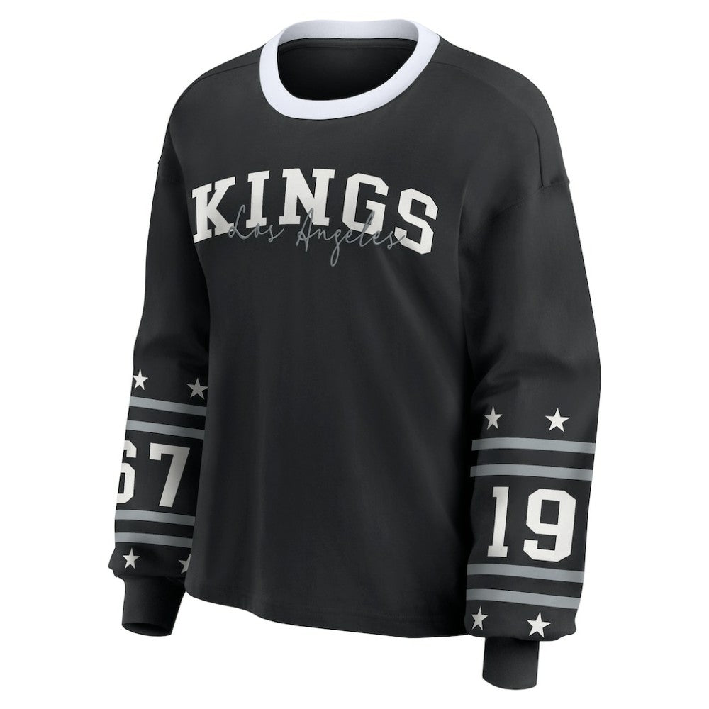 Los Angeles Kings WEAR by Erin Andrews Women's Long-Sleeve Sport T-Shirt - Black | NHL discount