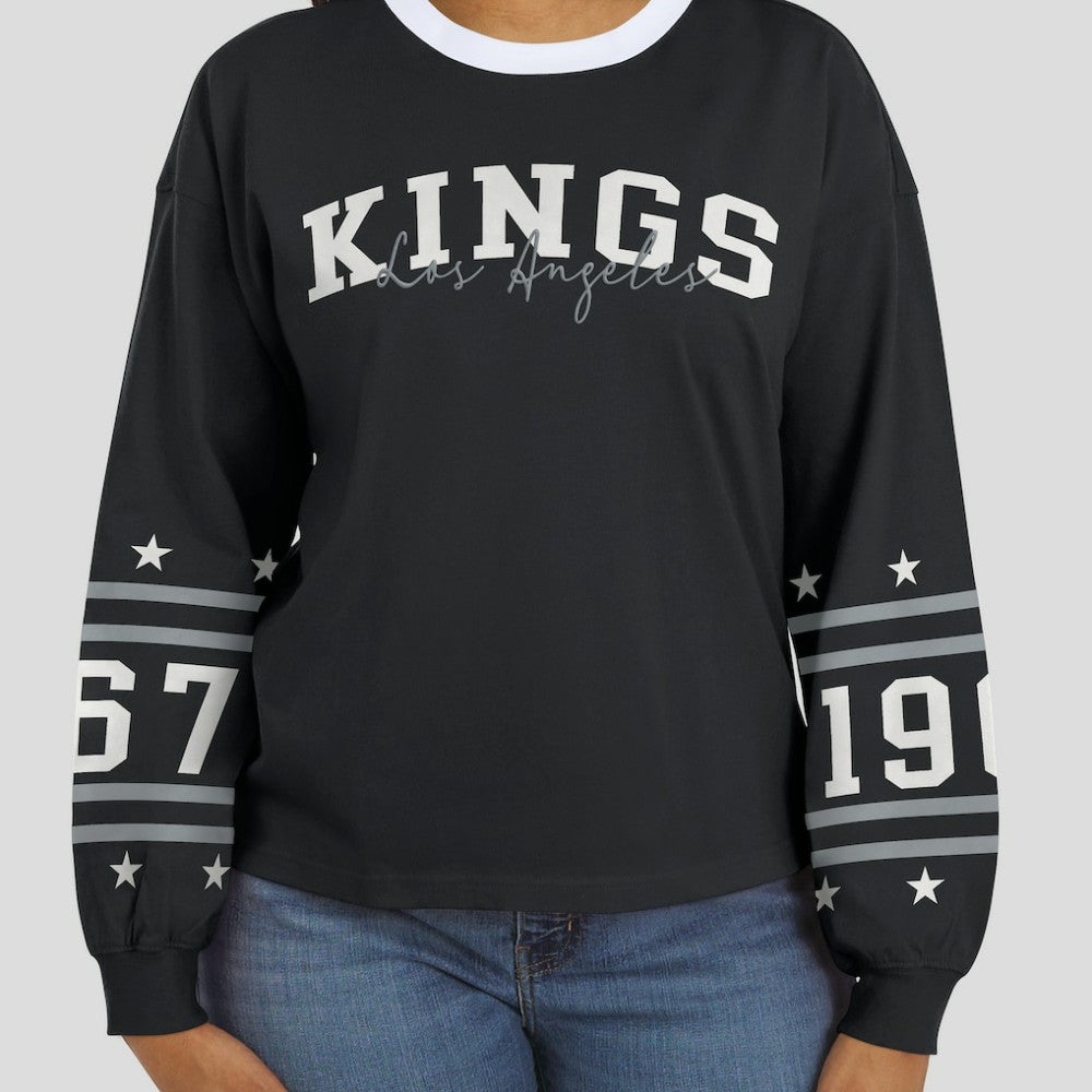 Los Angeles Kings WEAR by Erin Andrews Women's Long-Sleeve Sport T-Shirt - Black | NHL discount