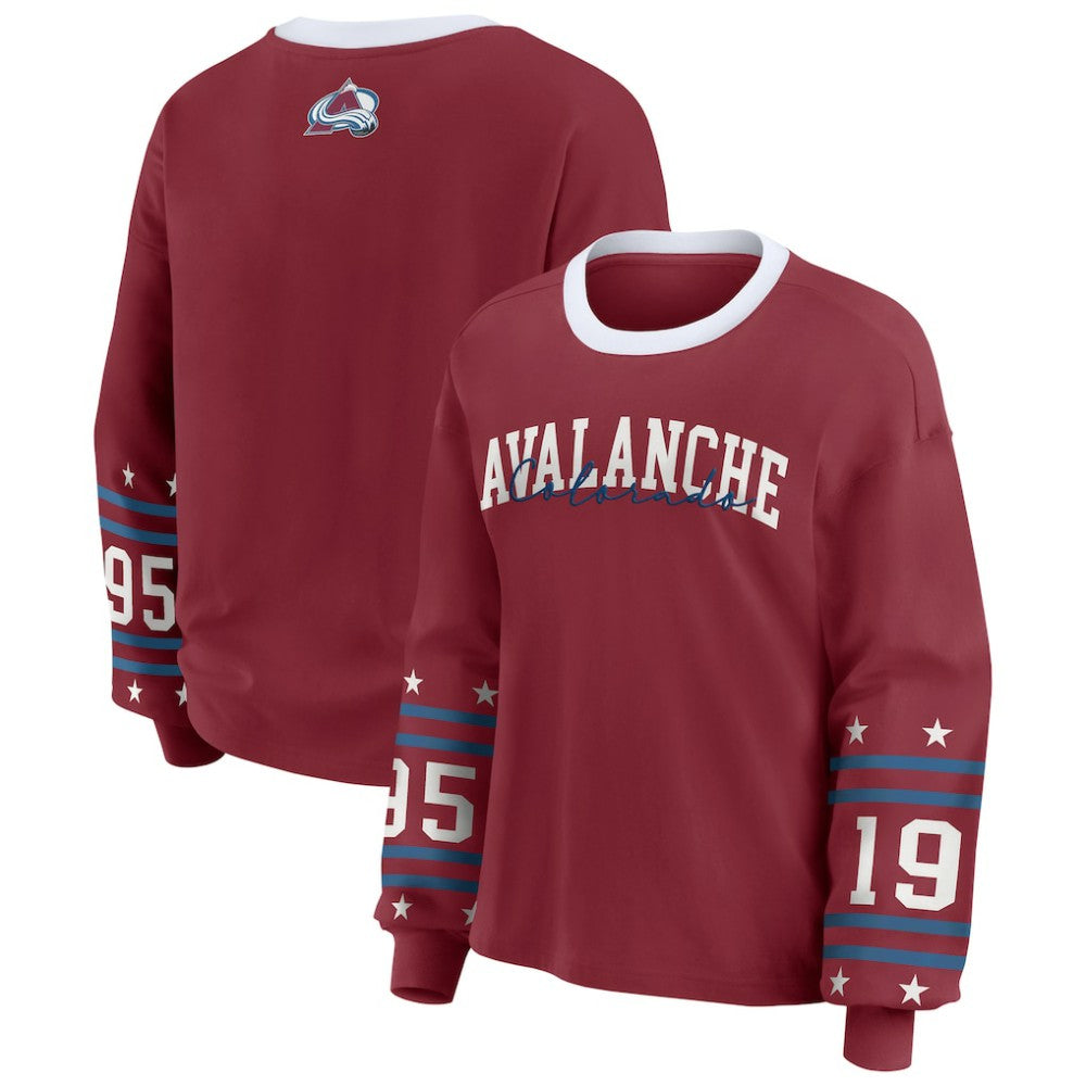 Colorado Avalanche WEAR by Erin Andrews Women's Long-Sleeve Sport T-Shirt - Burgundy | NHL near me