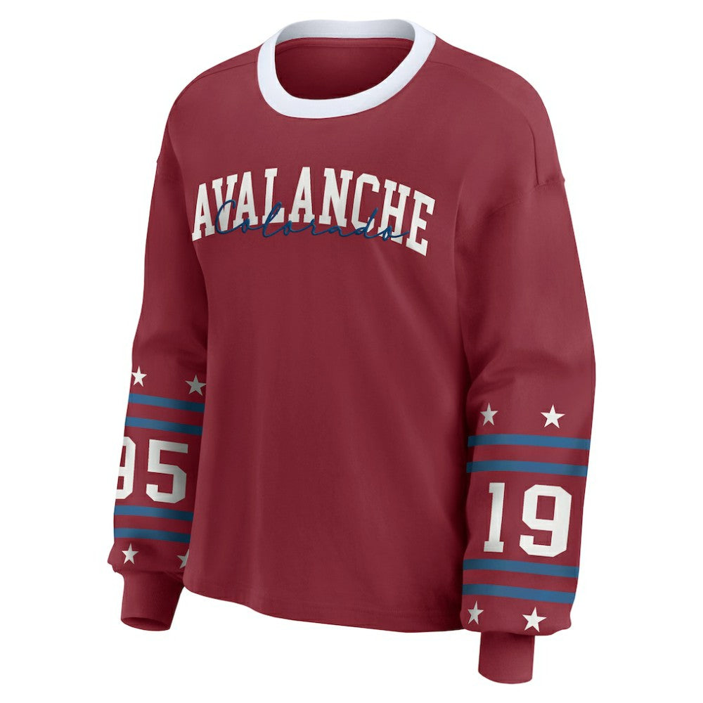 Colorado Avalanche WEAR by Erin Andrews Women's Long-Sleeve Sport T-Shirt - Burgundy | NHL near me