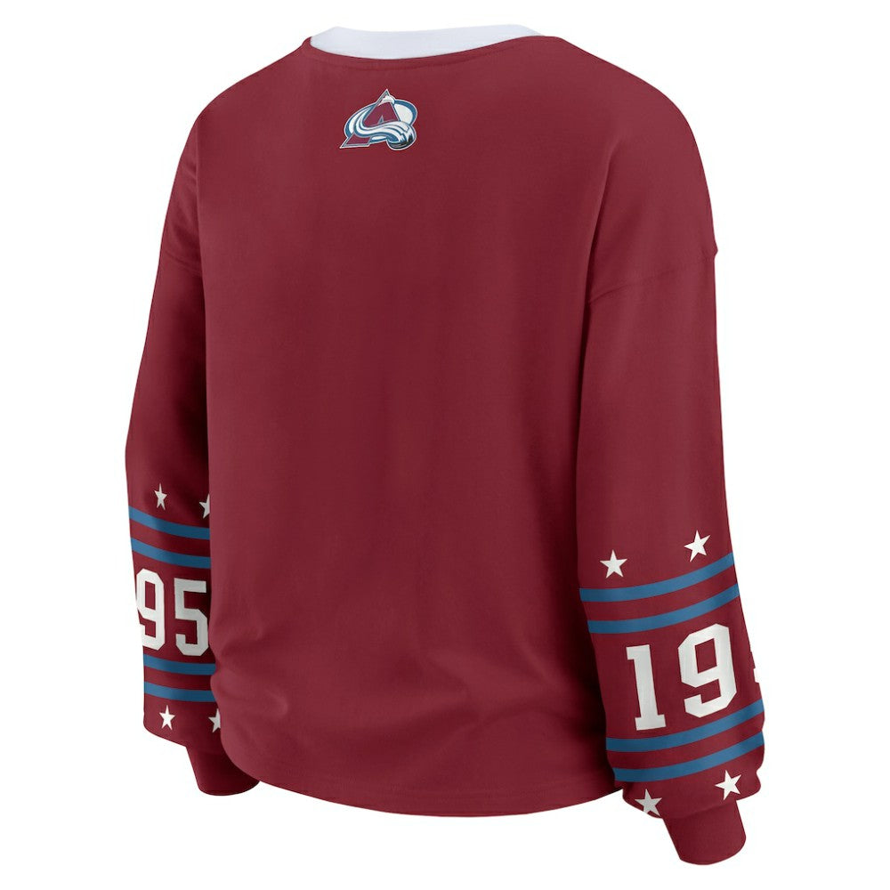 Colorado Avalanche WEAR by Erin Andrews Women's Long-Sleeve Sport T-Shirt - Burgundy | NHL near me