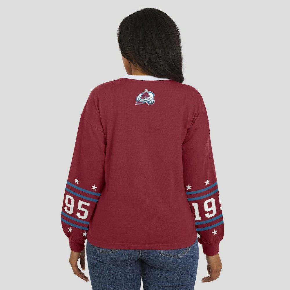 Colorado Avalanche WEAR by Erin Andrews Women's Long-Sleeve Sport T-Shirt - Burgundy | NHL near me