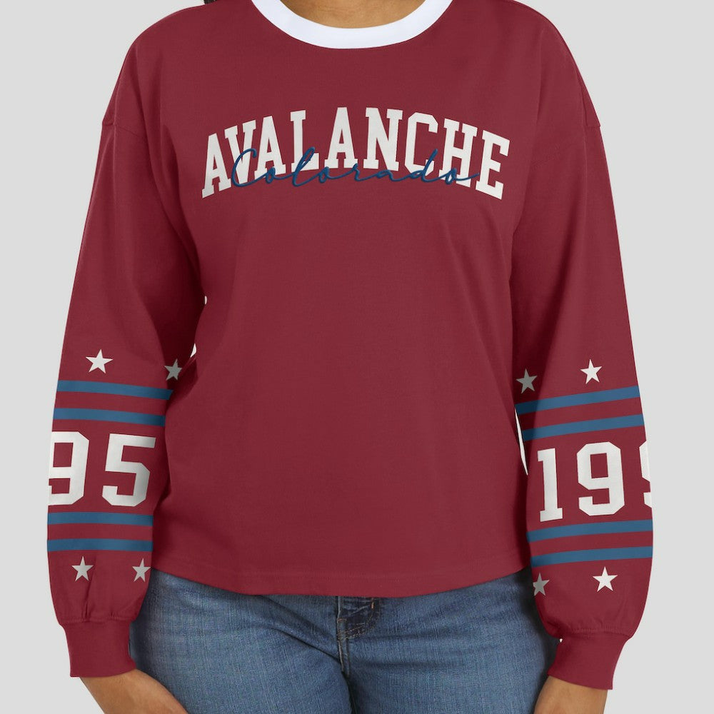 Colorado Avalanche WEAR by Erin Andrews Women's Long-Sleeve Sport T-Shirt - Burgundy | NHL near me
