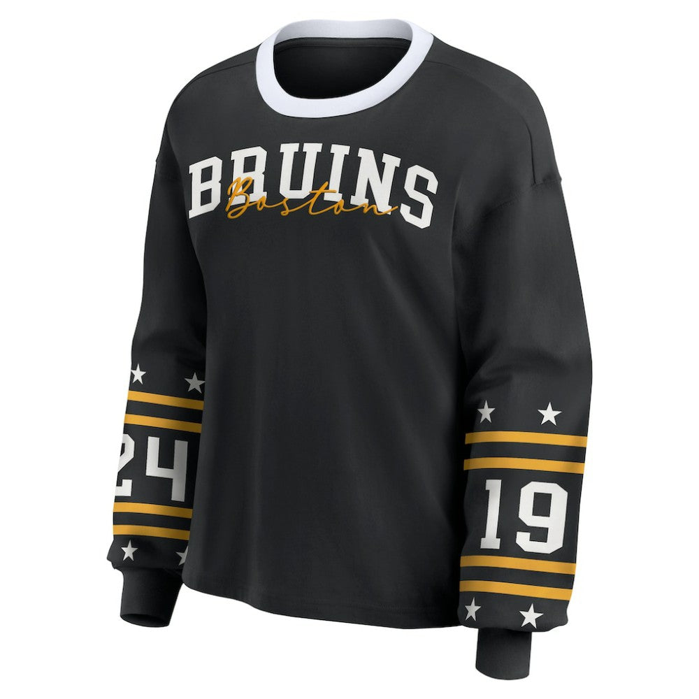 Boston Bruins WEAR by Erin Andrews Women's Long-Sleeve Sport T-Shirt - Black | NHL discount