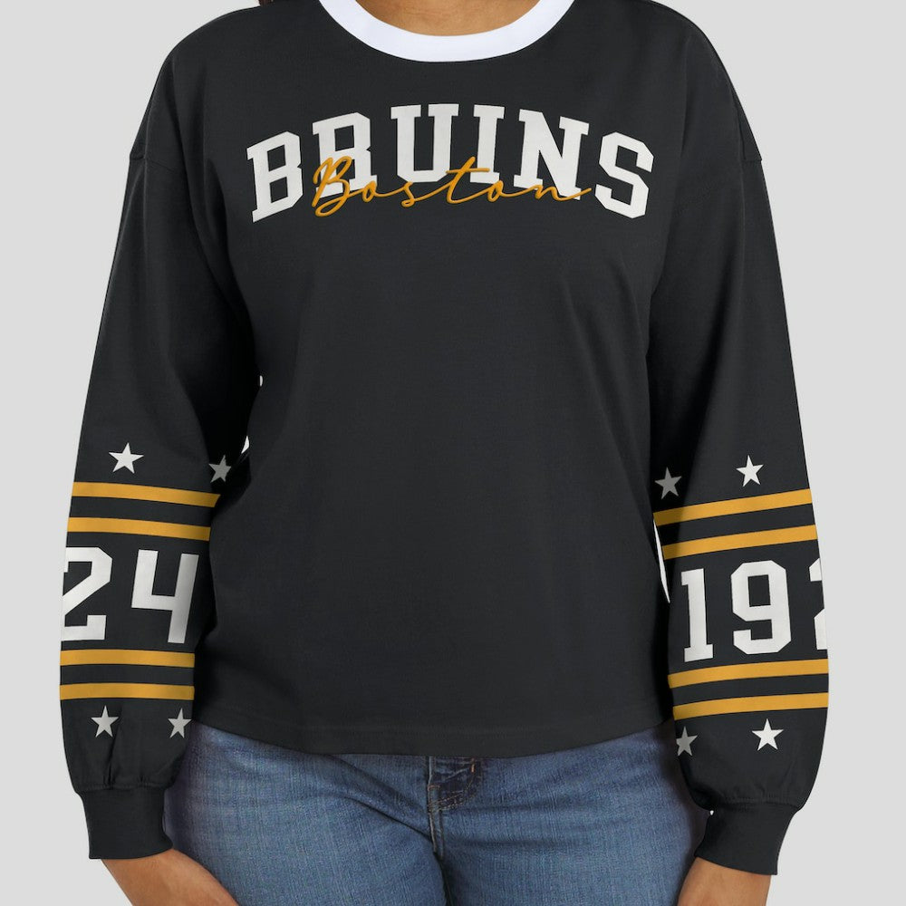 Boston Bruins WEAR by Erin Andrews Women's Long-Sleeve Sport T-Shirt - Black | NHL discount