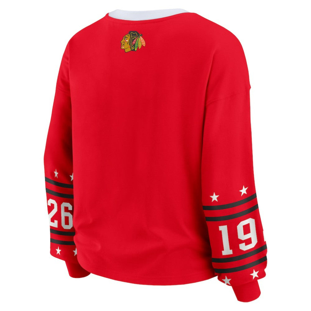 Chicago Blackhawks WEAR by Erin Andrews Women's Long-Sleeve Sport T-Shirt - Red | NHL on sale
