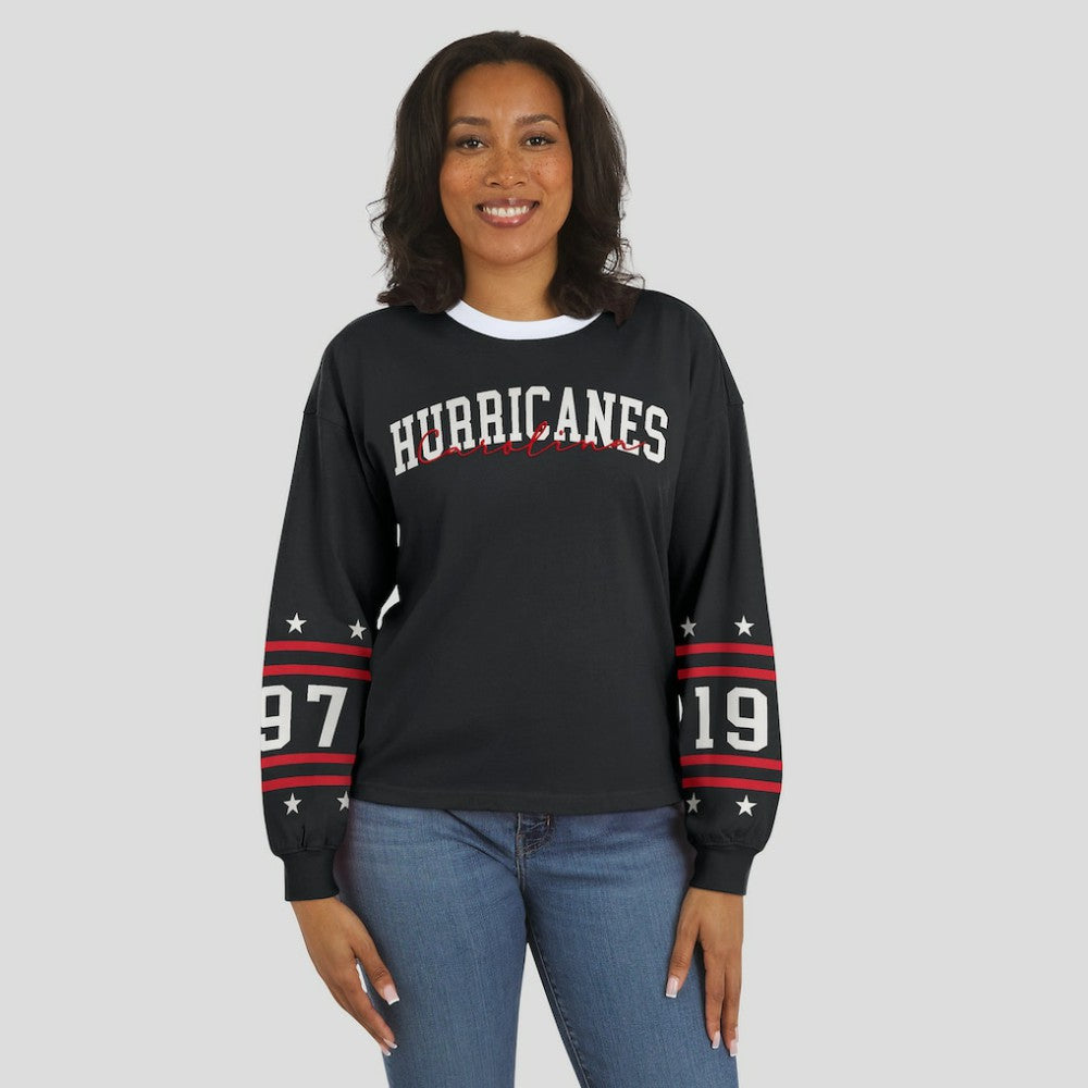 Carolina Hurricanes WEAR by Erin Andrews Women's Long-Sleeve Sport T-Shirt - Black | NHL discount
