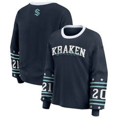 Seattle Kraken WEAR by Erin Andrews Women's Long-Sleeve Sport T-Shirt - Deep Sea Blue | NHL on sale