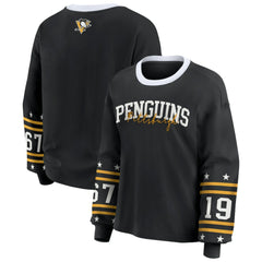 Pittsburgh Penguins WEAR by Erin Andrews Women's Long-Sleeve Sport T-Shirt - Black | NHL discount