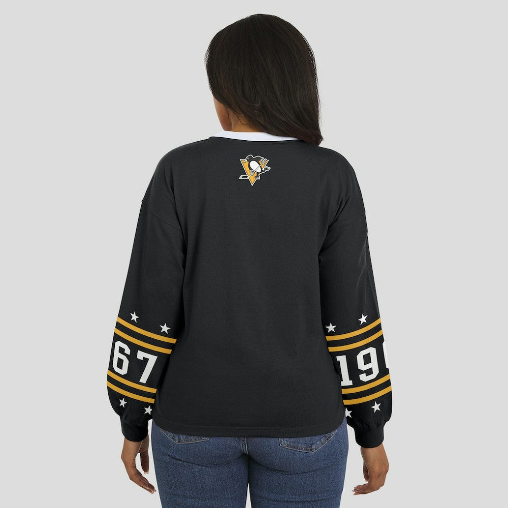 Pittsburgh Penguins WEAR by Erin Andrews Women's Long-Sleeve Sport T-Shirt - Black | NHL discount