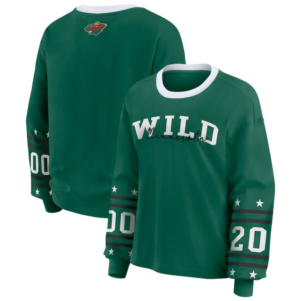 Minnesota Wild WEAR by Erin Andrews Women's Long-Sleeve Sport T-Shirt - Green | NHL sale