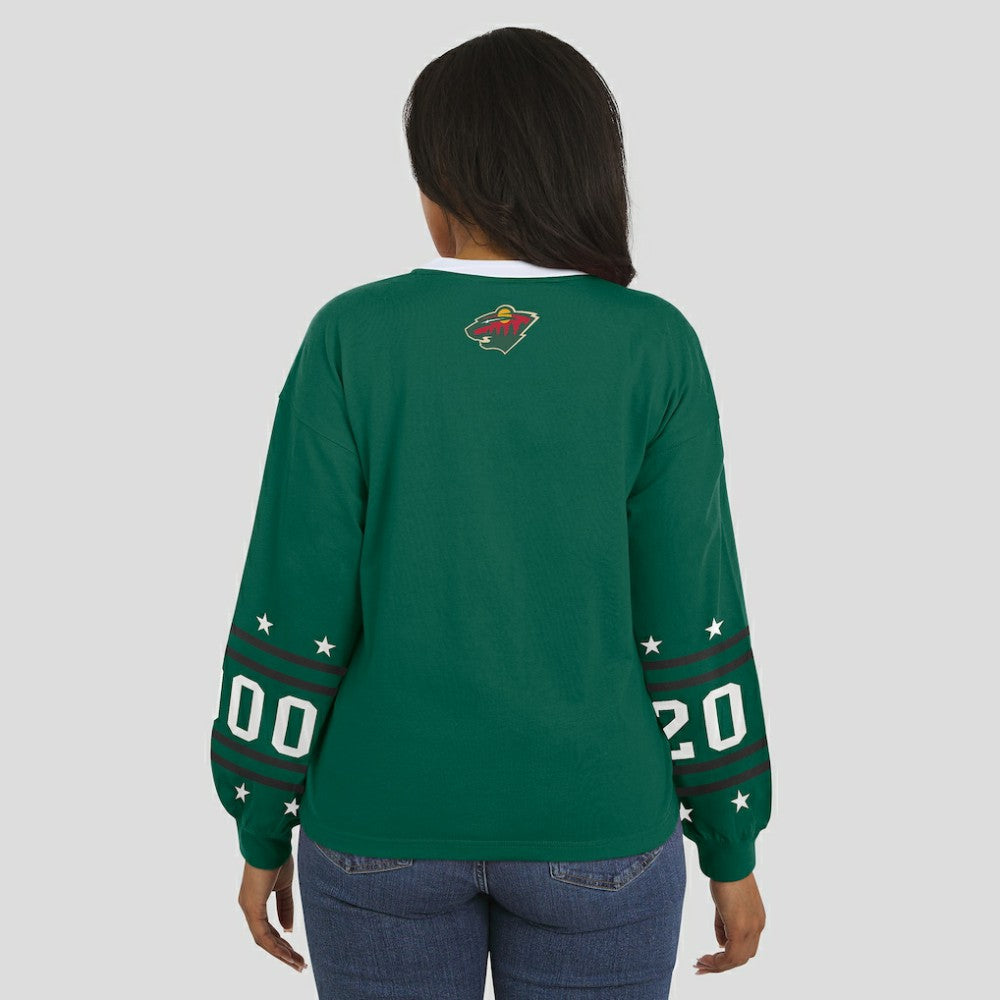 Minnesota Wild WEAR by Erin Andrews Women's Long-Sleeve Sport T-Shirt - Green | NHL sale