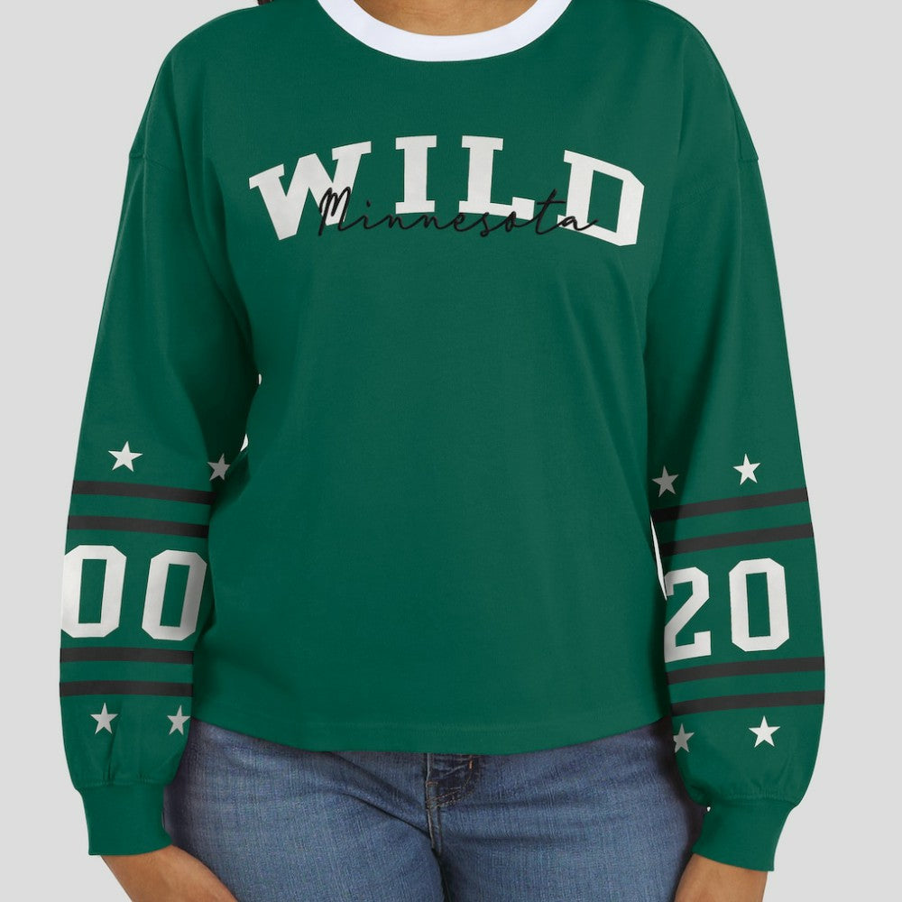 Minnesota Wild WEAR by Erin Andrews Women's Long-Sleeve Sport T-Shirt - Green | NHL sale