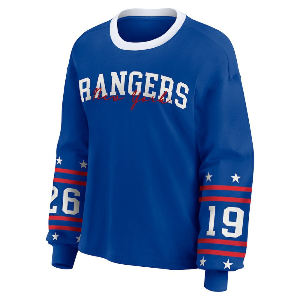 New York Rangers WEAR by Erin Andrews Women's Long-Sleeve Sport T-Shirt - Blue | NHL discount