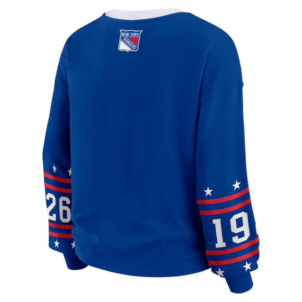 New York Rangers WEAR by Erin Andrews Women's Long-Sleeve Sport T-Shirt - Blue | NHL discount