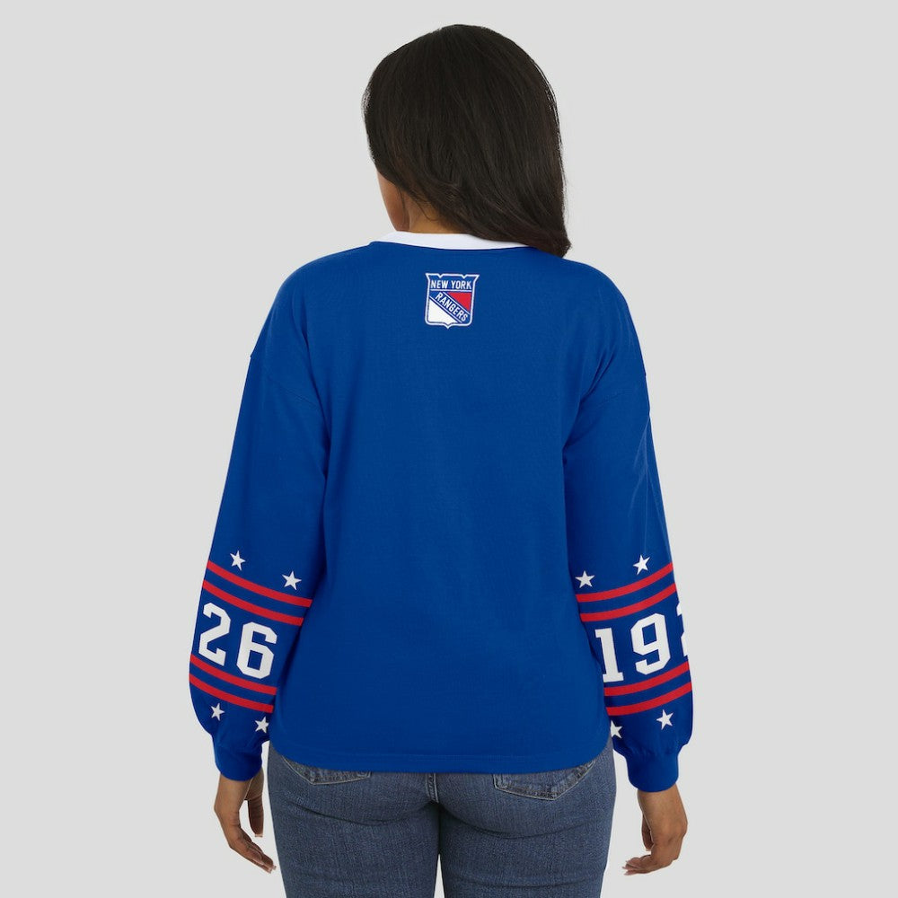 New York Rangers WEAR by Erin Andrews Women's Long-Sleeve Sport T-Shirt - Blue | NHL discount