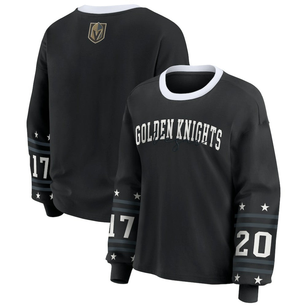 Vegas Golden Knights WEAR by Erin Andrews Women's Long-Sleeve Sport T-Shirt - Black | NHL online