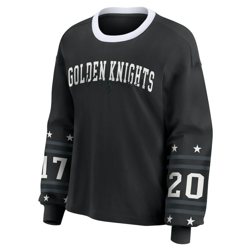 Vegas Golden Knights WEAR by Erin Andrews Women's Long-Sleeve Sport T-Shirt - Black | NHL online
