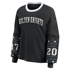 Vegas Golden Knights WEAR by Erin Andrews Women's Long-Sleeve Sport T-Shirt - Black | NHL online