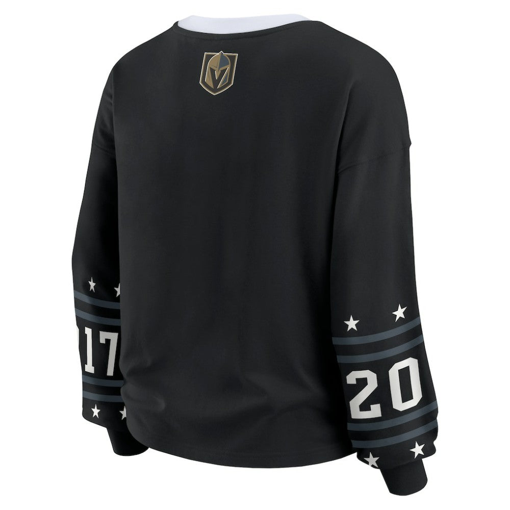 Vegas Golden Knights WEAR by Erin Andrews Women's Long-Sleeve Sport T-Shirt - Black | NHL online