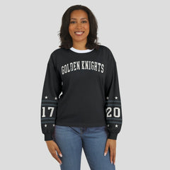 Vegas Golden Knights WEAR by Erin Andrews Women's Long-Sleeve Sport T-Shirt - Black | NHL online