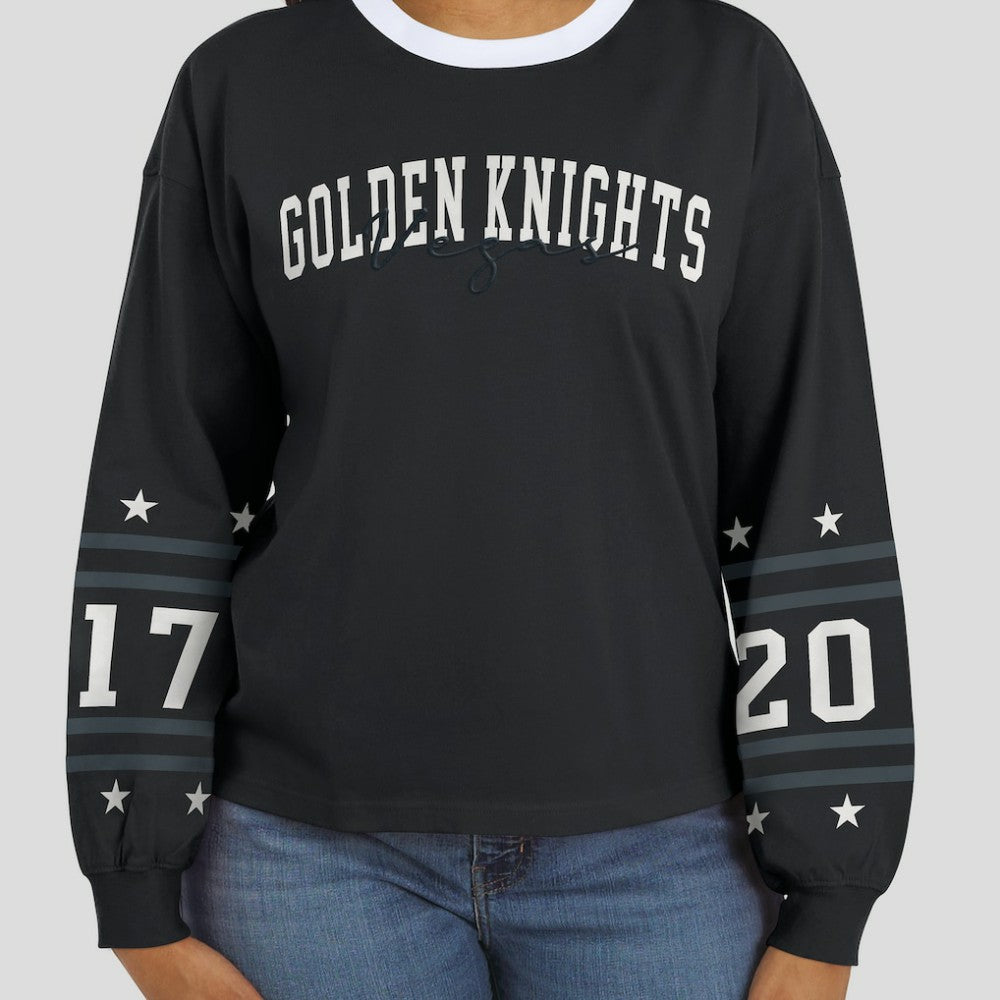 Vegas Golden Knights WEAR by Erin Andrews Women's Long-Sleeve Sport T-Shirt - Black | NHL online