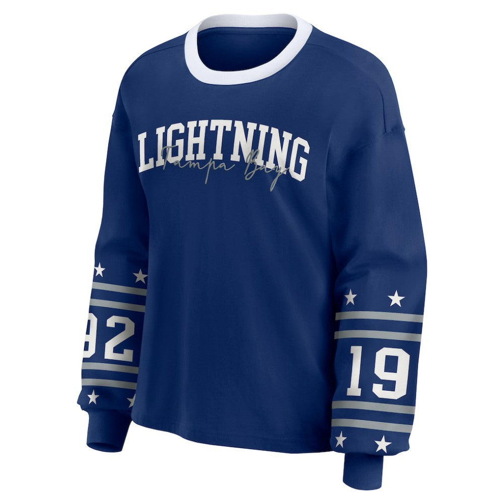 Tampa Bay Lightning WEAR by Erin Andrews Women's Long-Sleeve Sport T-Shirt - Blue | NHL sale