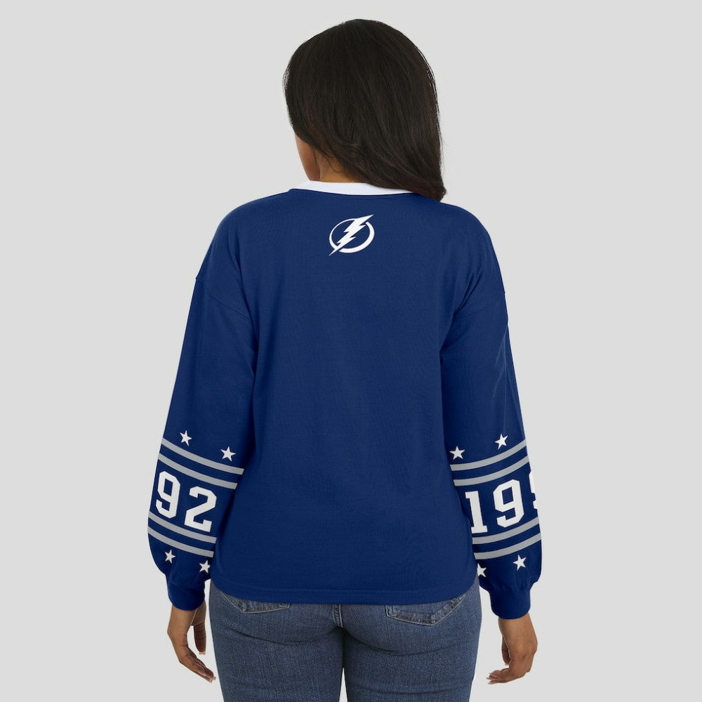 Tampa Bay Lightning WEAR by Erin Andrews Women's Long-Sleeve Sport T-Shirt - Blue | NHL sale