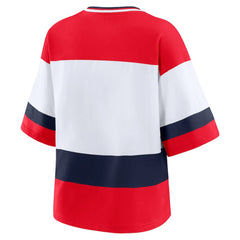 Washington Capitals WEAR by Erin Andrews Women's Jersey Style Tee - Red/White | NHL Clearance