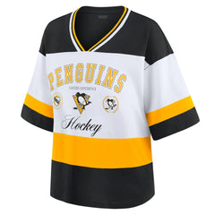 Pittsburgh Penguins WEAR by Erin Andrews Women's Jersey Style Tee - Black/White | NHL online