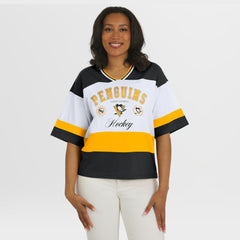 Pittsburgh Penguins WEAR by Erin Andrews Women's Jersey Style Tee - Black/White | NHL online